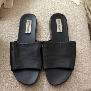 Steve Madden Women's Black Slide Sandals
